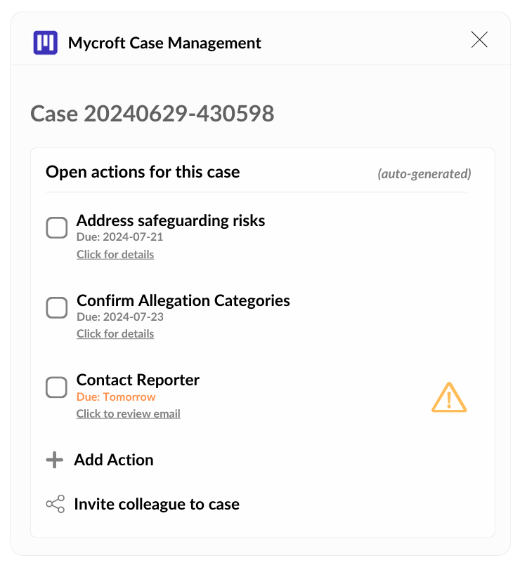 Mycroft Case Management